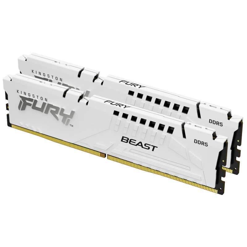 Kingston Fury Beast DDR5 32GB (2×16GB) 6000MHz CL30 – White/Black – Desktop RAM DIMM
